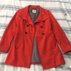 Old Navy XS Bright Red Pea Coat